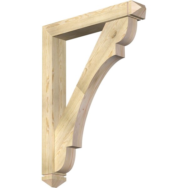 Ekena Millwork Olympic Arts and Crafts Rough Sawn Bracket w/ Offset Brace, Douglas Fir, 6"W x 36"D x 48"H BKT0604X36X48OLY03RDF - main